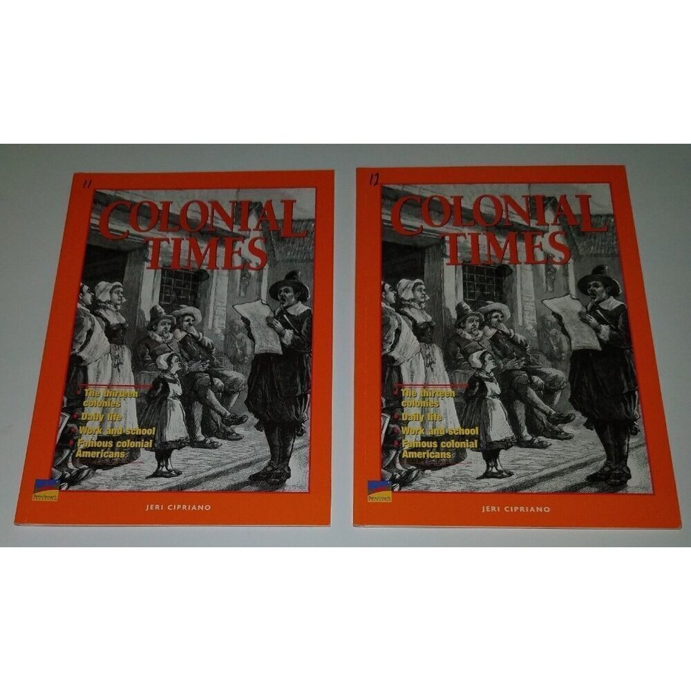 Colonial Times 2 PBK Book Lot Duplicates Teacher Classroom Jeri Cipriano History